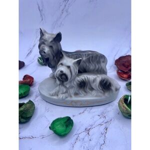 Vintage Made in Japan Scotty Dog‎ and Puppies Porcelain Figurine